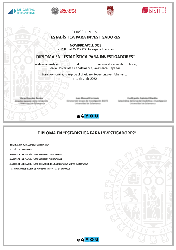 Diploma in "Statistics for Researchers"
