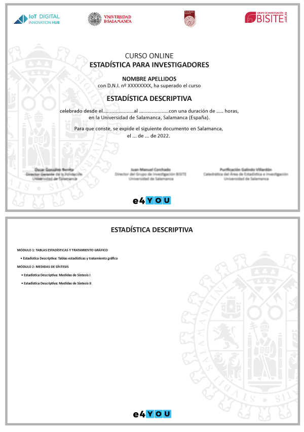 Course Certificate "Descriptive Statistics"